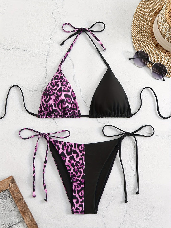 Women Triangle Bikini with sophisticated animal print Mune Fashion