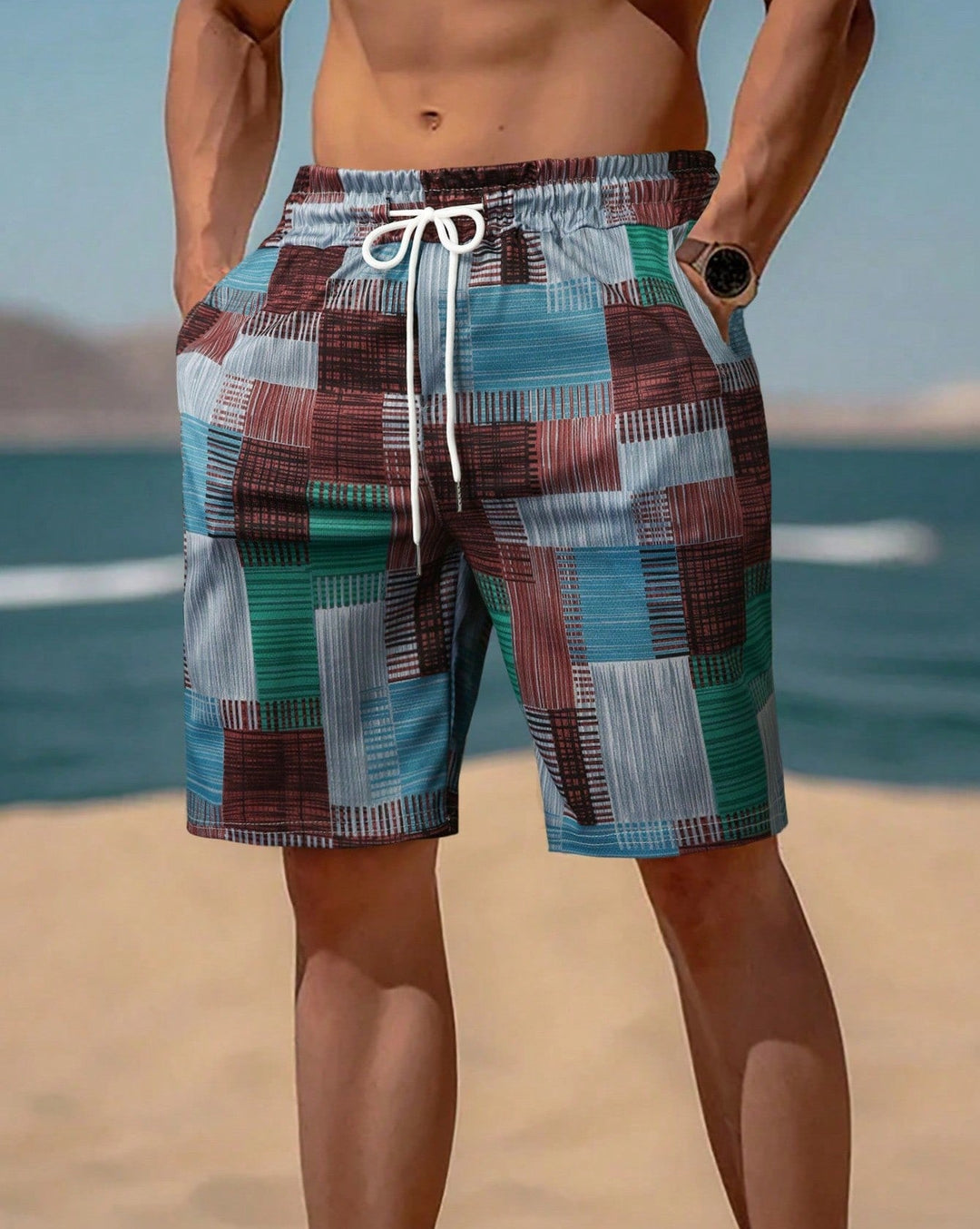 Men's stylish swim shorts with modern graphic pattern Mune Fashion