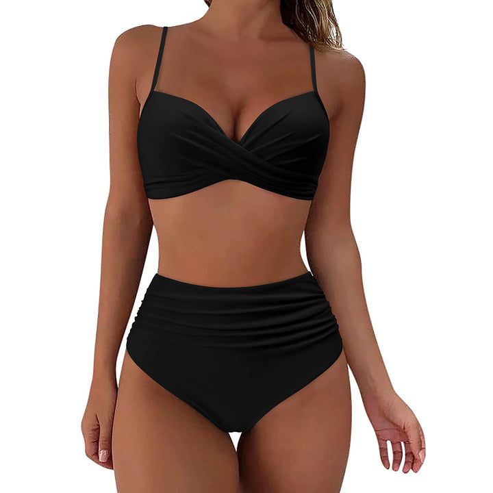 Women's High-Waisted Bikini Set with Ruffles Mune Fashion