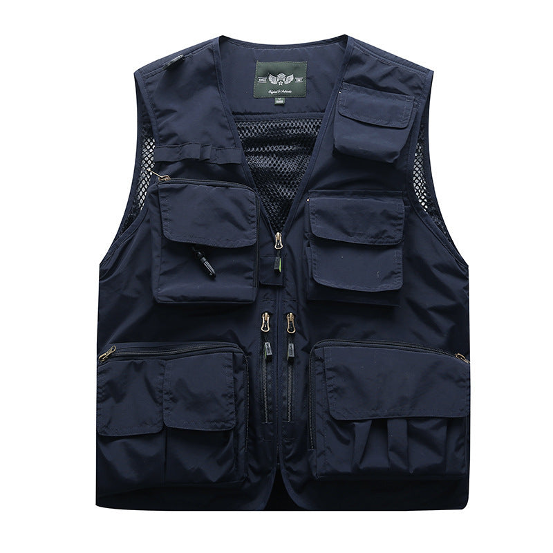Men's multifunctional fishing and utility vest with mesh insert Mune Fashion