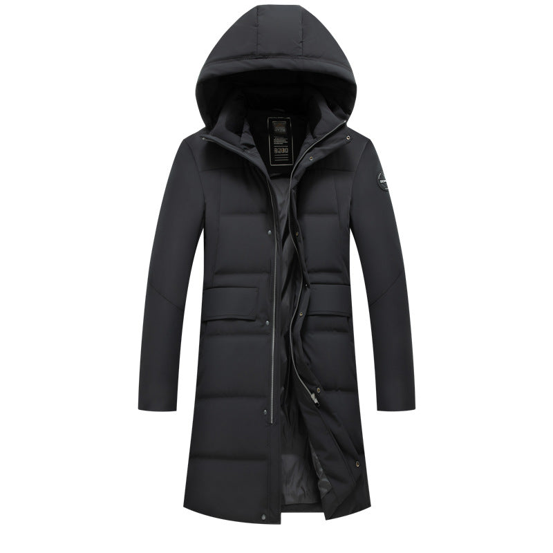 Men's Waterproof Down Parka with Hood and Extended Cut Mune Fashion