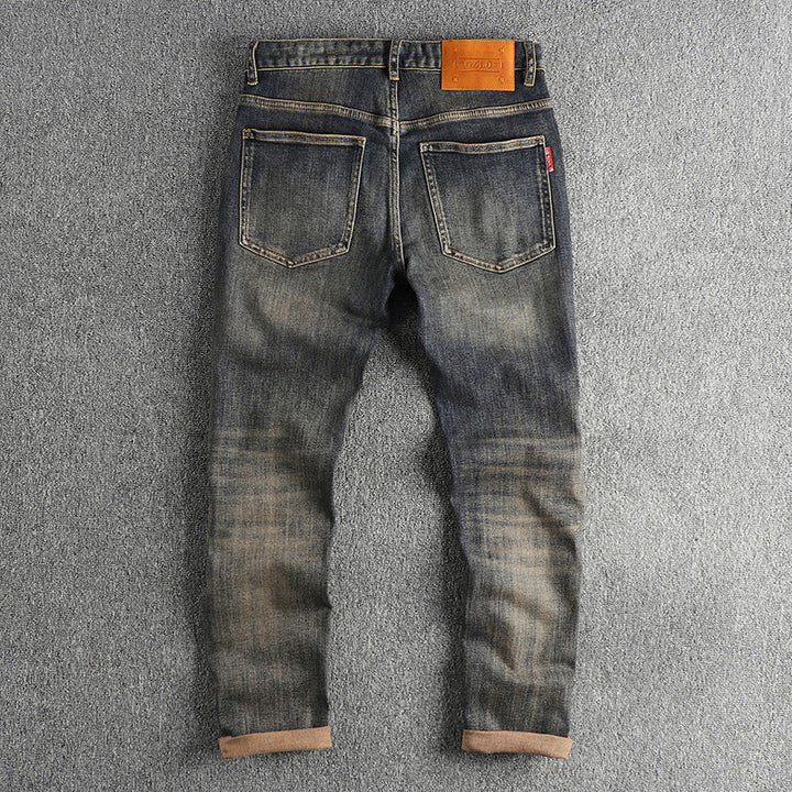Men's Slim-Fit Jeans with Casual Used-Look Mune Fashion