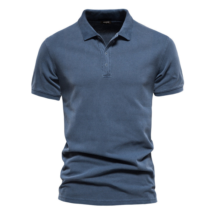 Men's breathable cotton polo with short sleeves and fine piqué structure Mune Fashion