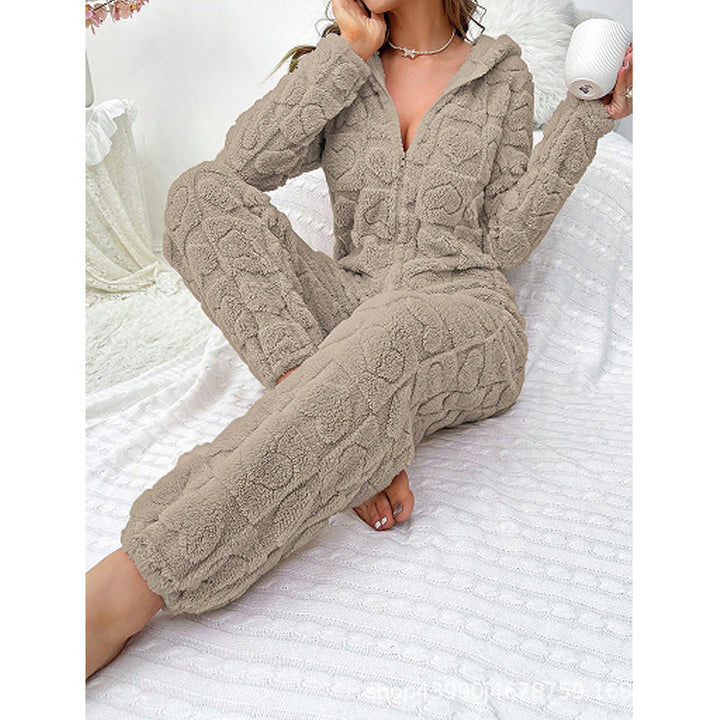 Women's Cozy Fleece Jumpsuit with Hood Mune