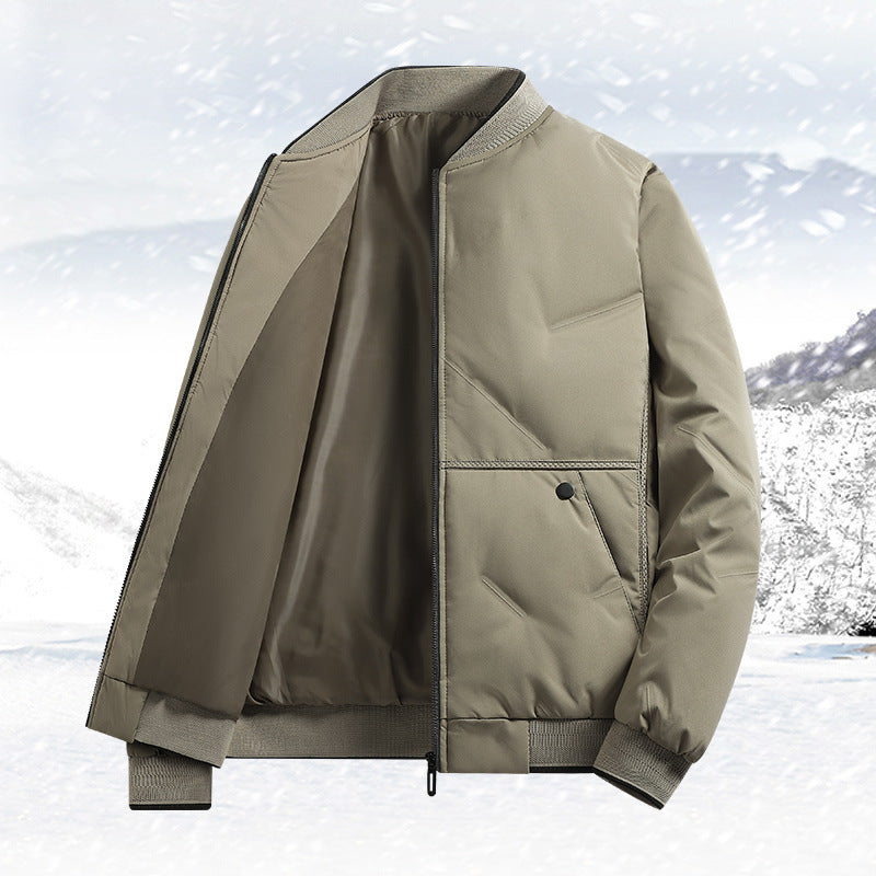 Men's Insulated Quilted Bomber Jacket with Softshell Outer Material, Warming Thermal Lining and Snap Button Insert Pockets Mune Fashion