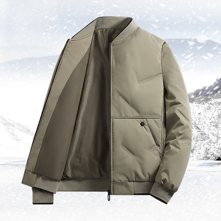 Men's Insulated Quilted Bomber Jacket with Softshell Outer Material, Warming Thermal Lining and Snap Button Insert Pockets Mune Fashion