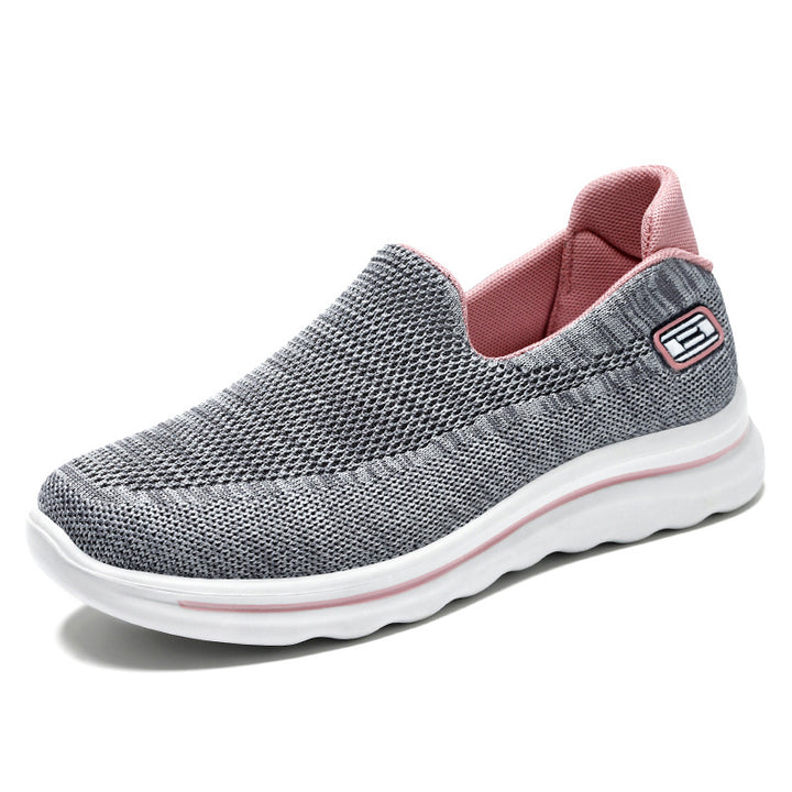 Women's knit slip-on comfort sneaker with removable memory insole and shock-absorbing EVA midsole Mune Fashion