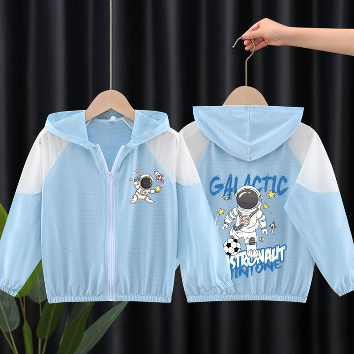 Unisex nan lightweight breathable children's summer jacket with hood and astronaut print Mune Fashion