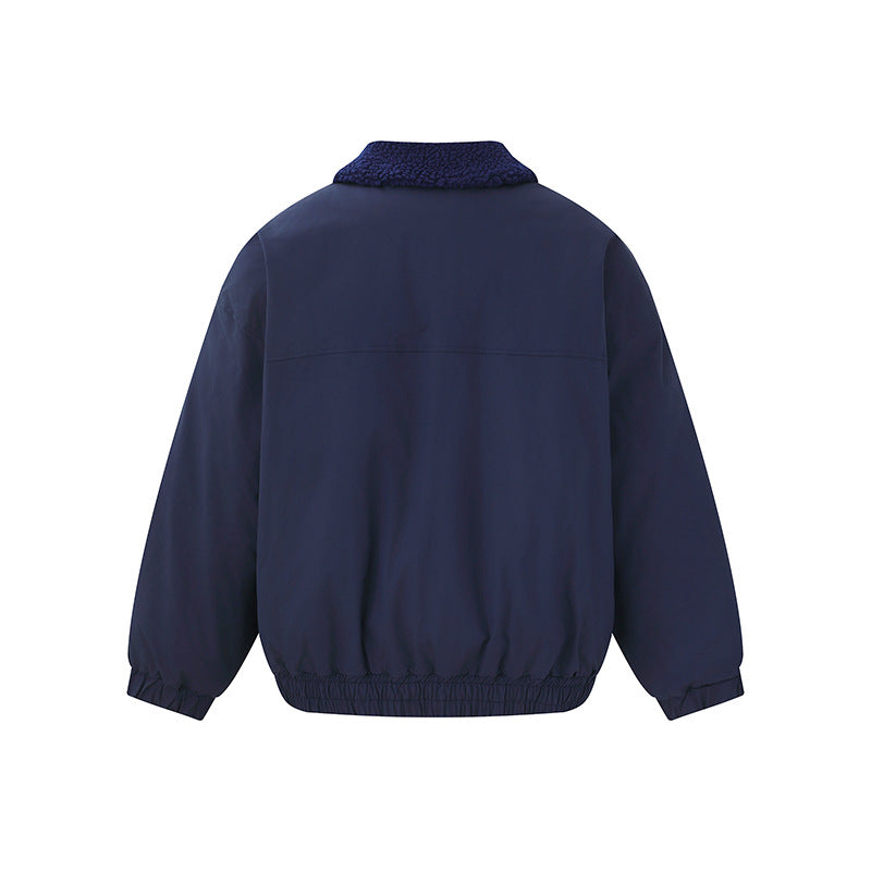 Men's Windproof Boxy Bomber in Workwear Style with Teddy Collar Mune Fashion
