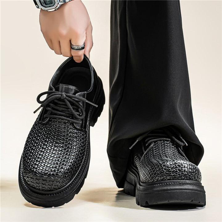 Women's woven platform derby shoes with a sturdy outsole, breathable woven upper and padded comfort insole Mune Fashion