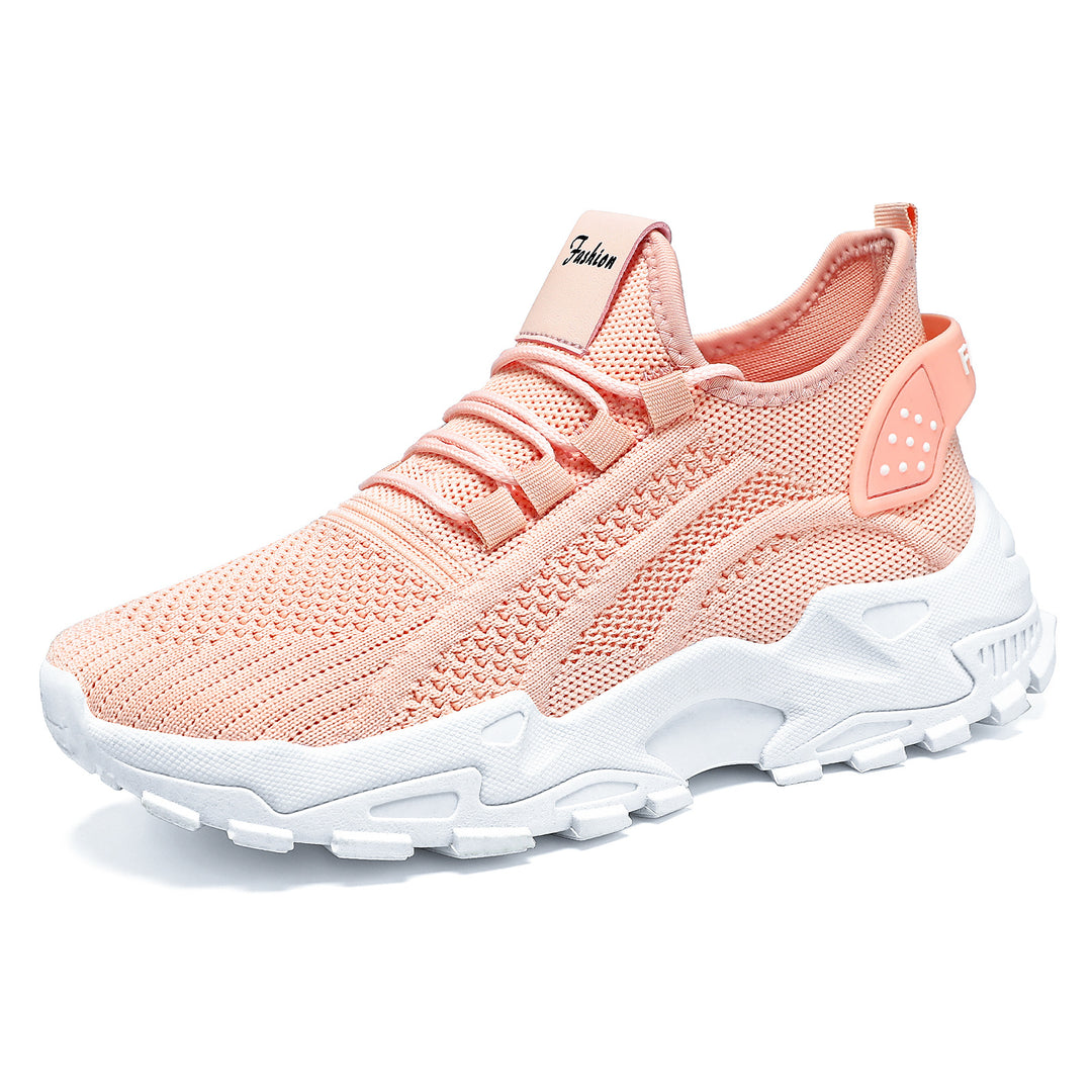 Unisex nan breathable knitted sneakers with thick profile sole and elastic slip-on Mune Fashion