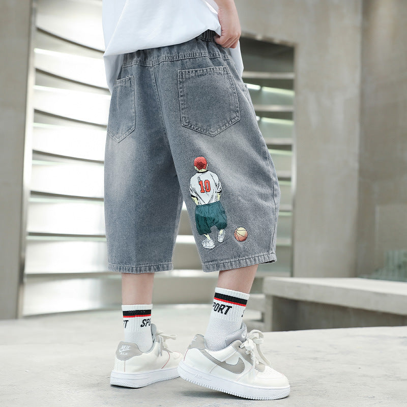 Unisex casual denim shorts with creative applications Mune Fashion