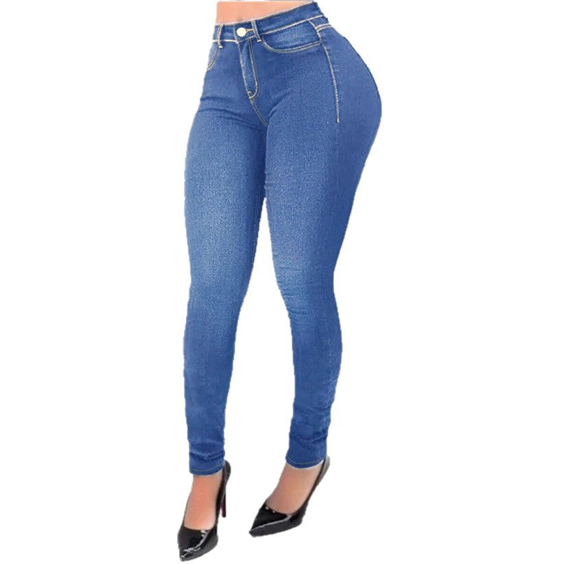 Ladies High-Cut Sculpting Jeggings in Denim Look with Push-Up Effect Mune Fashion