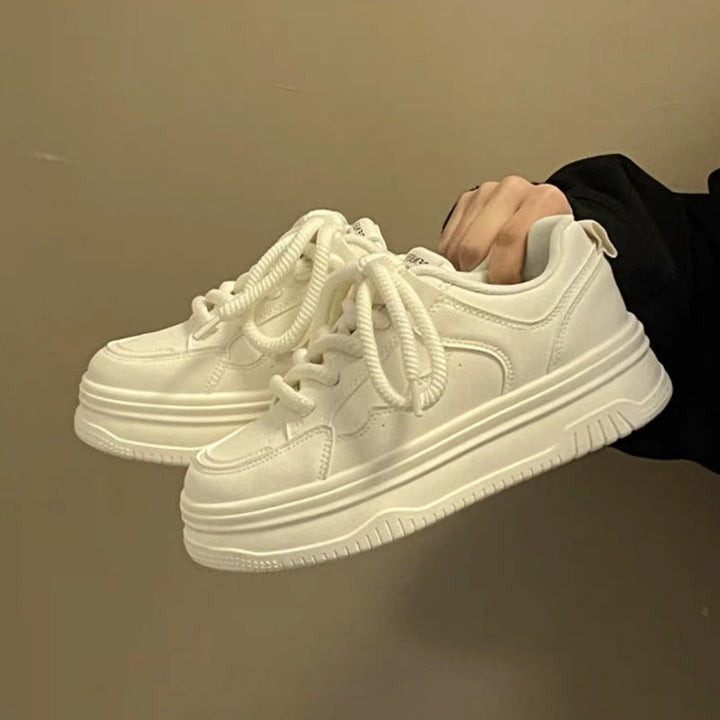 Women's Comfortable Platform Sneakers with Trendy Design and Thick Sole Mune Fashion