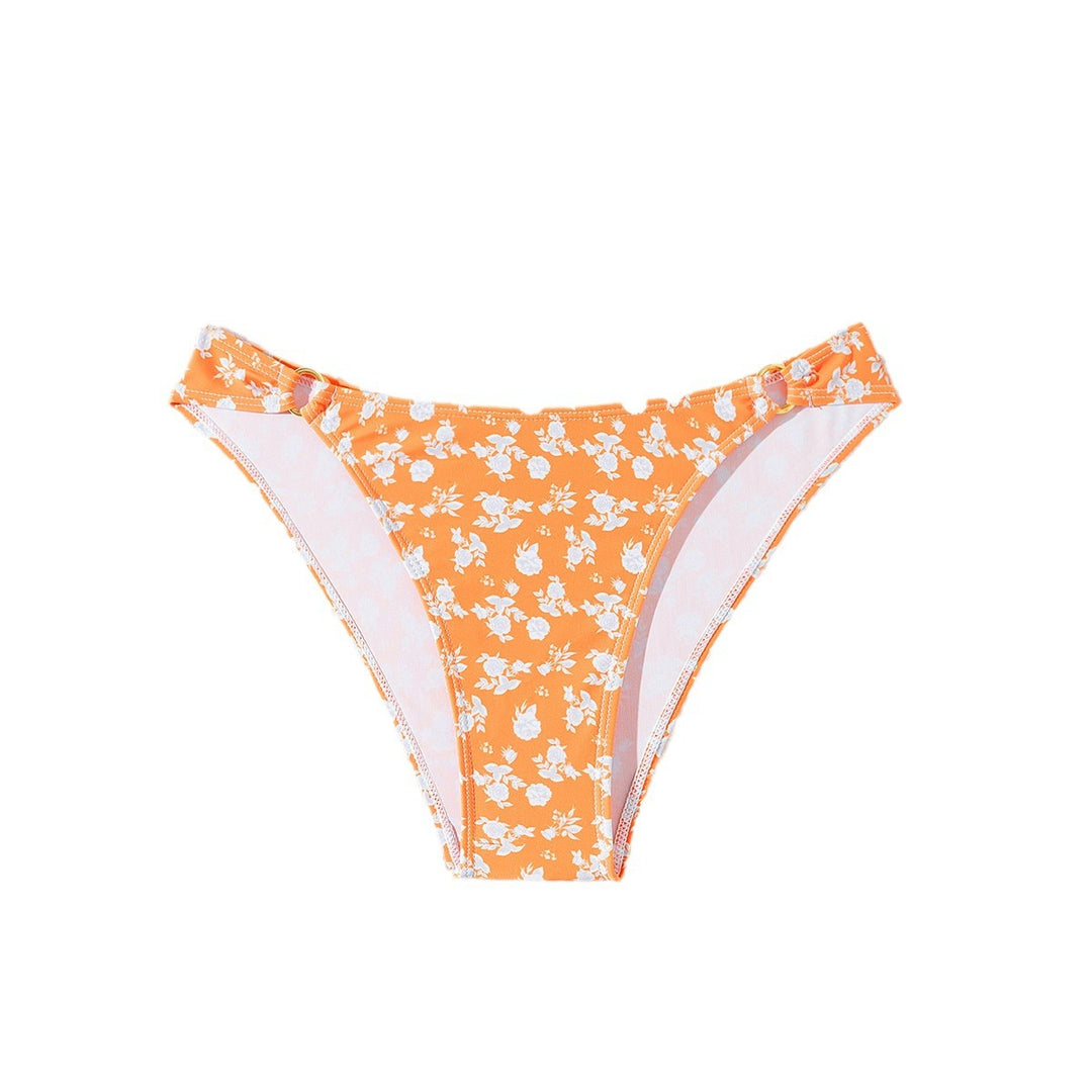 Women's bikini bottoms with floral design and gold accents Mune Fashion