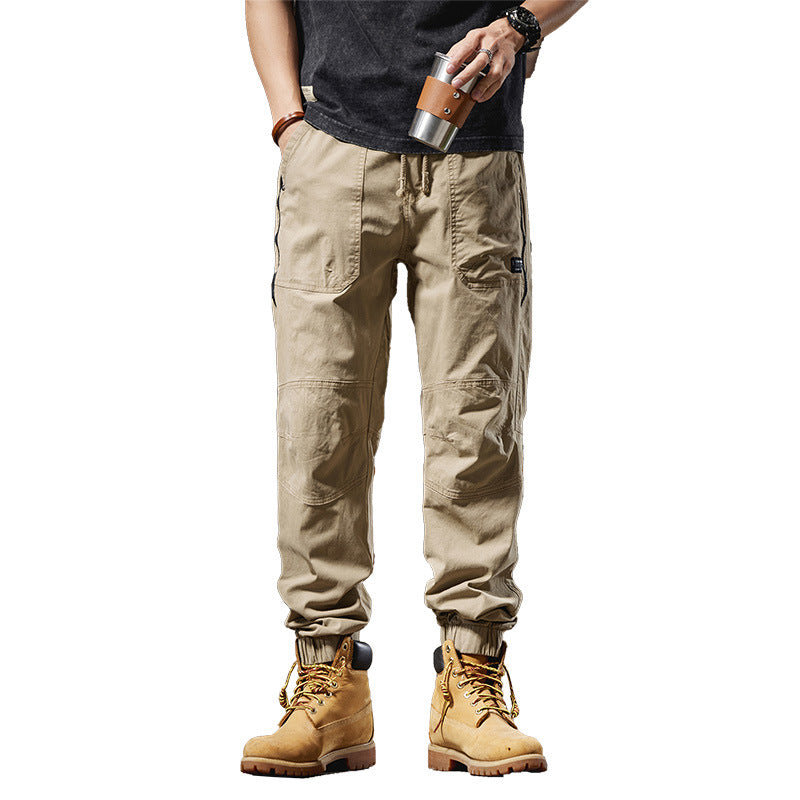 Herren Cargo-Joggerhose mit Knieverstärkungen, Reißverschluss-Seitentasche und Kordelbund Mune Fashion
