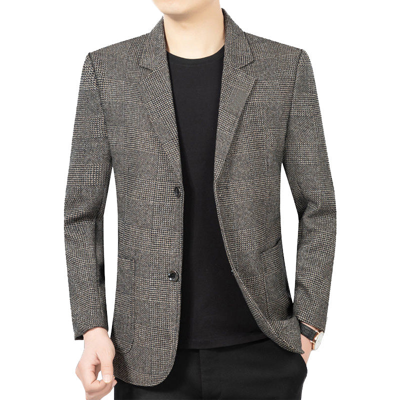 Men's Glencheck Blazer Slim Fit made of wool blend with subtle overcheck Mune Fashion