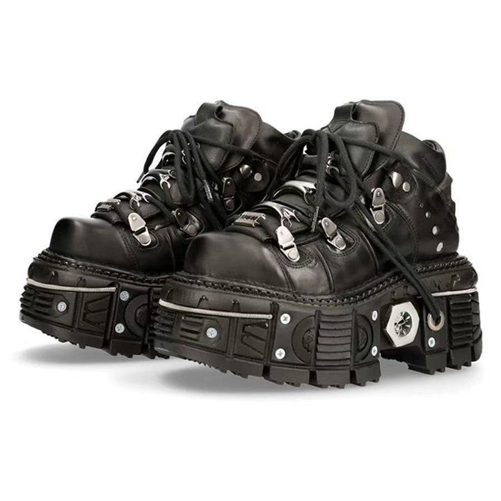 Women's Stable High-Top Boots with Durable Rubber Sole Mune Fashion