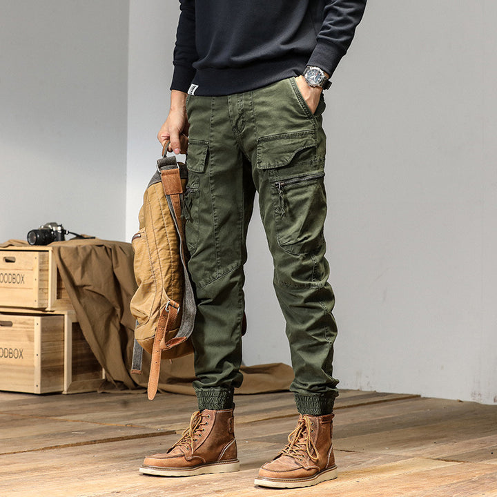 Men's Technical Cargo Jogging Pants with Multifunctional Pockets & Elastic Cuffs Mune Fashion