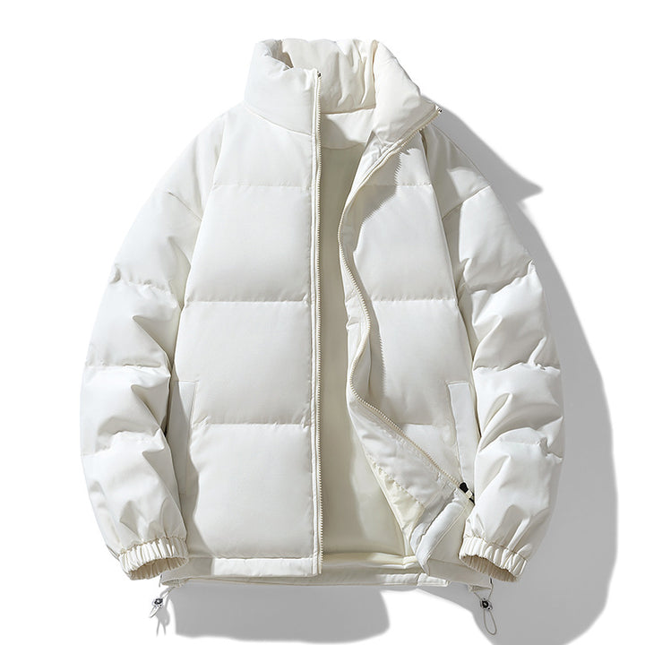 Men's Padded Puffer Jacket with High Stand Collar, Windproof Outer Layer and Adjustable Drawstring Hem Mune Fashion