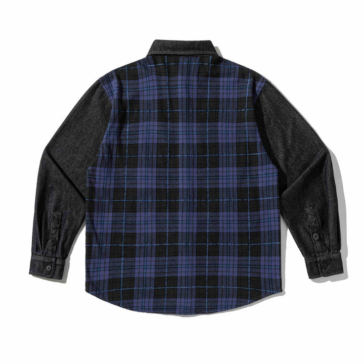 Men's checkered transition shirt with contrast sleeves and patch chest pockets Mune Fashion