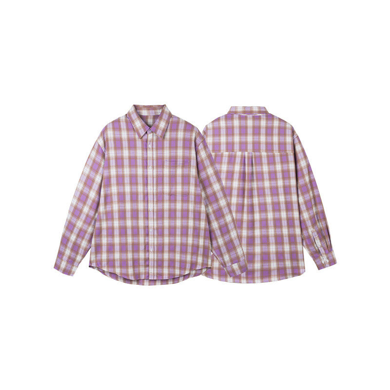 Women Oversized Check Shirt with Longline Cut, Chest Pocket and Rounded Hem Mune Fashion