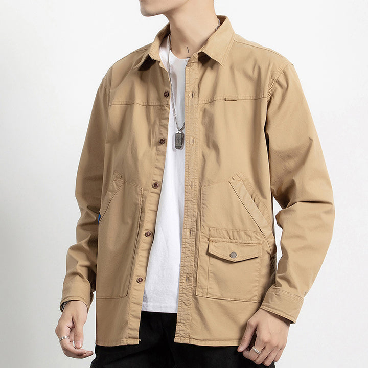 Men's Utility Shirt Jacket made of durable cotton twill with multiple pockets Drune