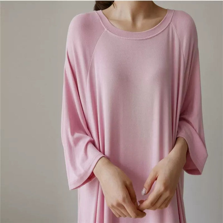 Women Soft Oversize Tunic Dress made of Viscose Jersey with Raglan Sleeves Mune Fashion