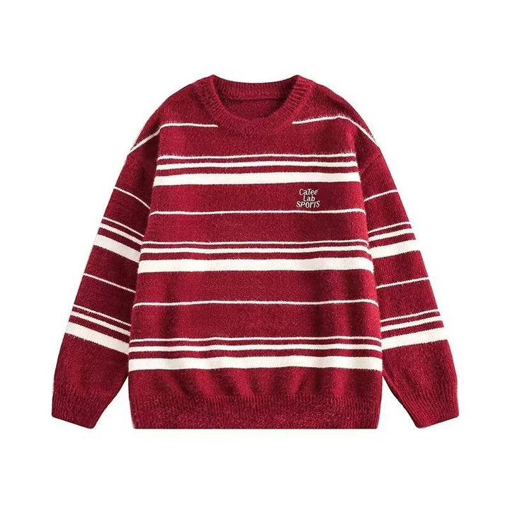 Women's Fashionable Striped Sweater Mune Fashion