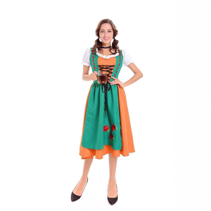 Ladies traditional Dirndl dress with apron and laced bodice Mune Fashion