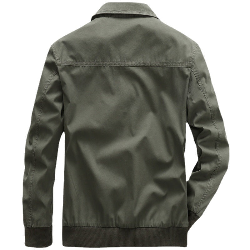Men's Lightweight Canvas Jacket with Quilted Lining and Elastic Ribbed Cuff Mune Fashion