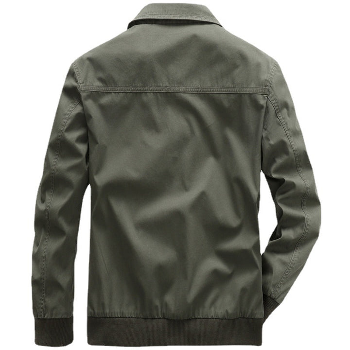 Men's Lightweight Canvas Jacket with Quilted Lining and Elastic Ribbed Cuff Mune Fashion