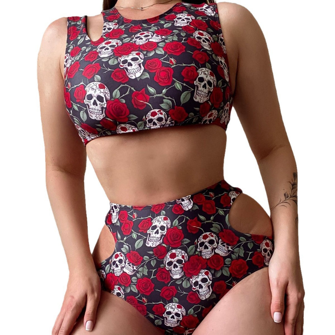 Women Crop Top Bikini Set with Detail Cutouts Mune Fashion