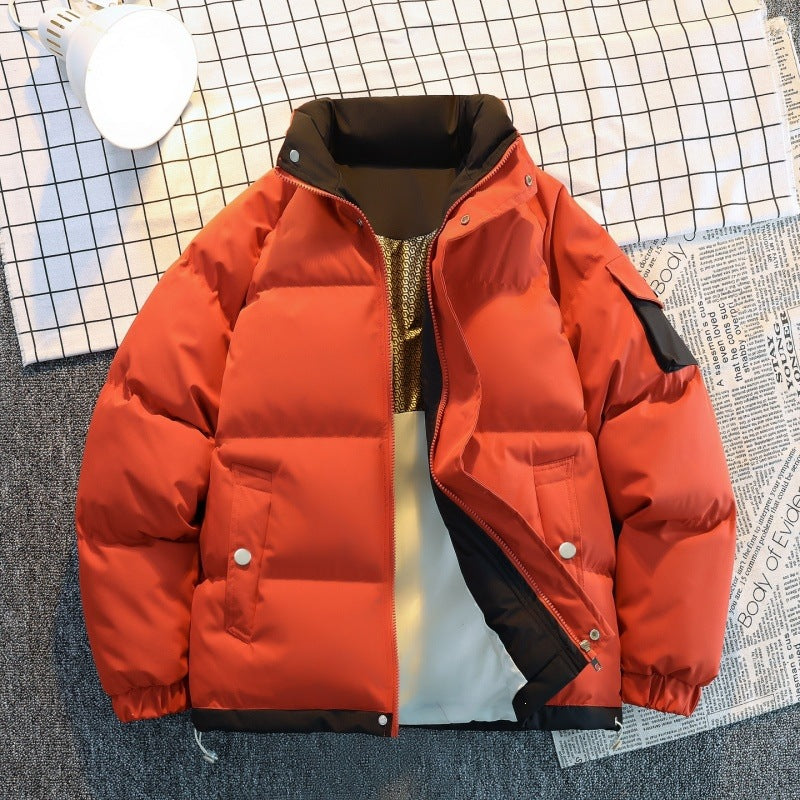 Men's Insulated Oversized Puffer Jacket with Contrast Lining, Arm Pocket & Drawstring Mune Fashion