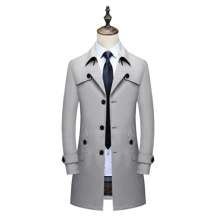 Men's Classic Trench Coat with Checked Lining and Weather Protection Mune Fashion
