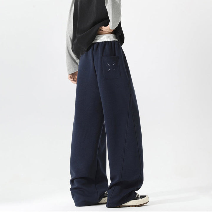 Women's Wide Lounge Pants with Elastic Waistband, Drawstring and Flowing Oversized Silhouette Mune Fashion