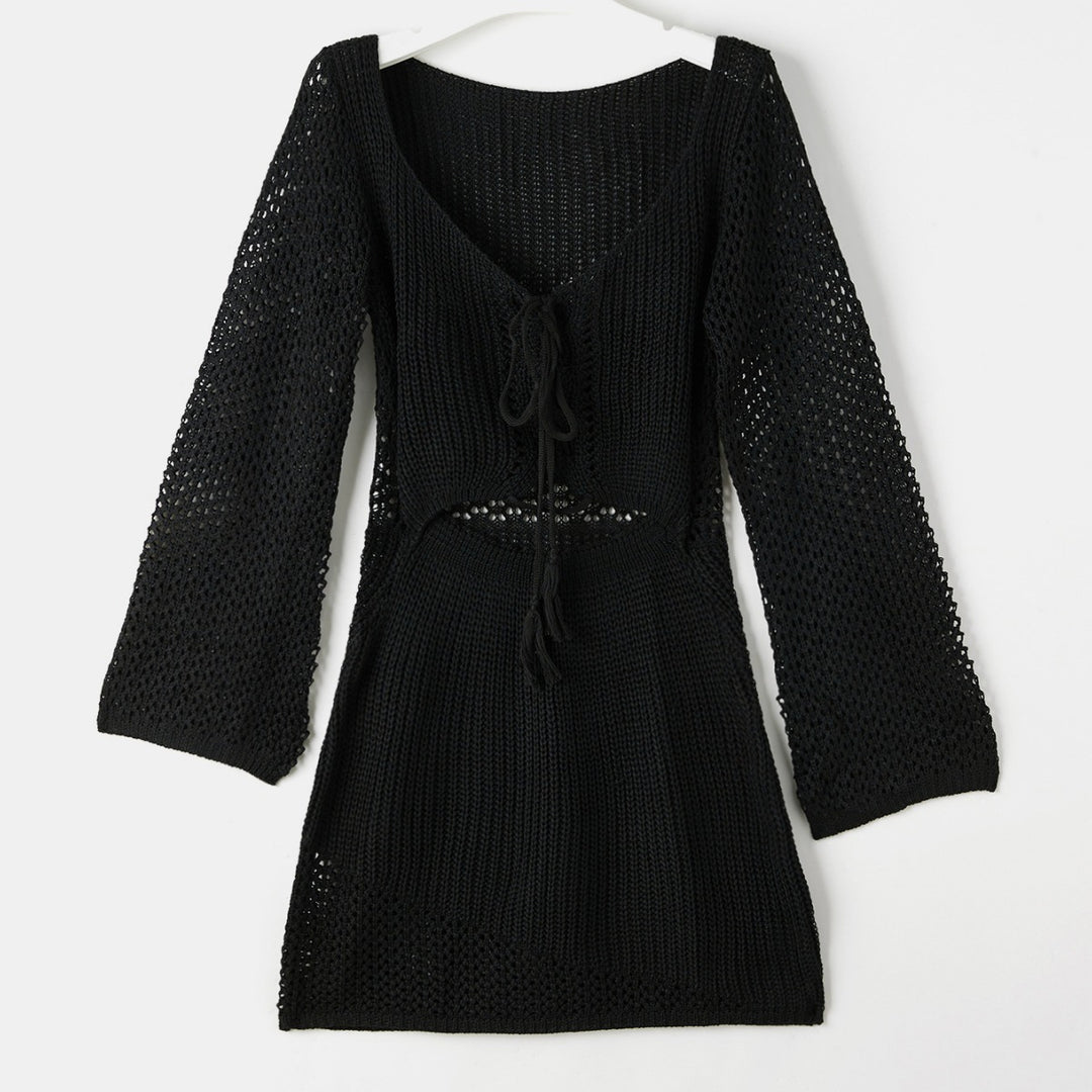 Women's knit dress with cut-out and long sleeves Mune Fashion
