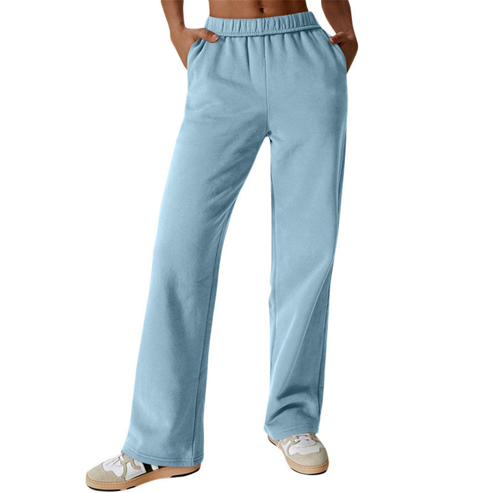 Women high-waisted flared lounge pants with elastic comfort waistband and concealed pockets Mune Fashion