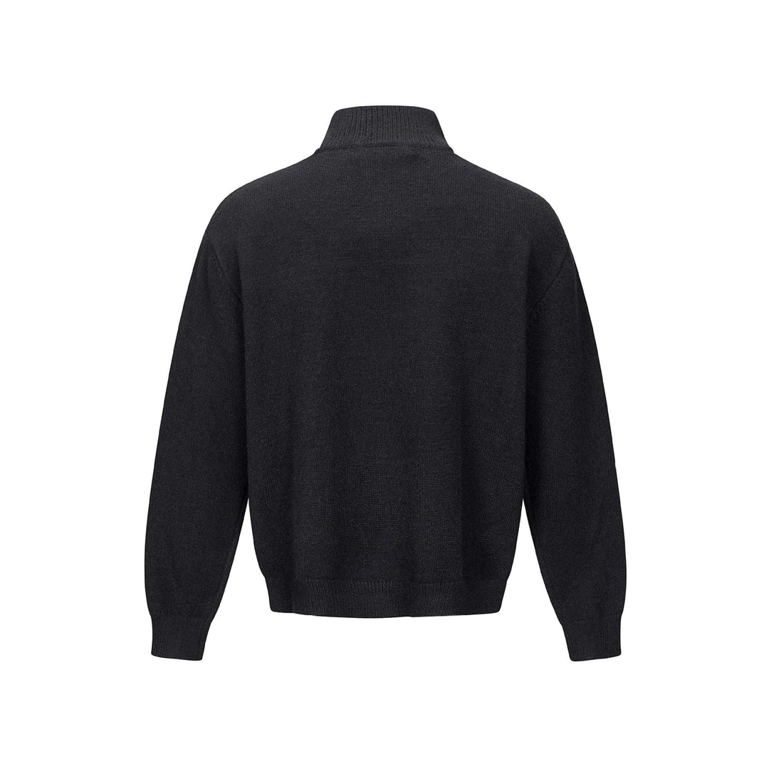 Men's Half-Zip Knit Pullover with Ribbed Collar Mune Fashion