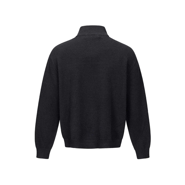 Men's Half-Zip Knit Pullover with Ribbed Collar Mune Fashion