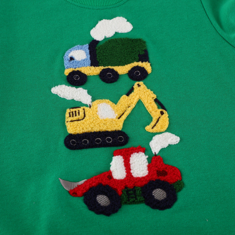 Boys sweatshirt with colorful excavator and truck design Mune Fashion