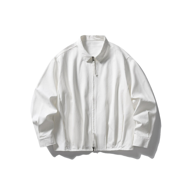 Unisex Lightweight Oversized Blouson Jacket with Half Zipper and Kent Collar Mune Fashion