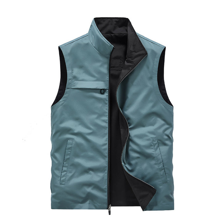 Men's Sleeveless Softshell Vest with Two-Way Zipper and Multifunctional Pockets Mune Fashion
