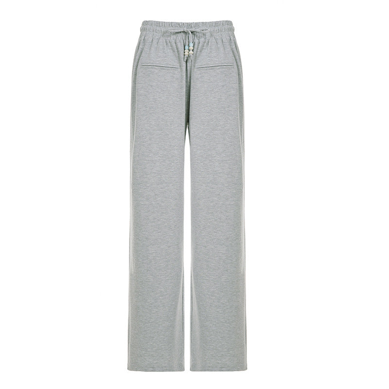 Women’s wide sweatpants with high comfort waistband, drawstring and patch pockets Mune Fashion