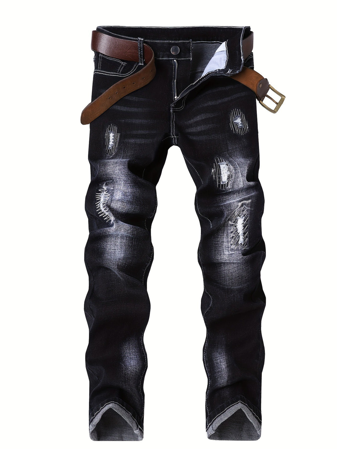 Men's Elegant Slim-Fit Jeans with Trendy Washing Effects Mune Fashion