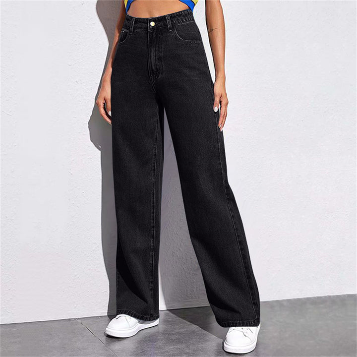 Women's high-waisted wide denim pants with extra wide leg and fitted waistband Mune Fashion