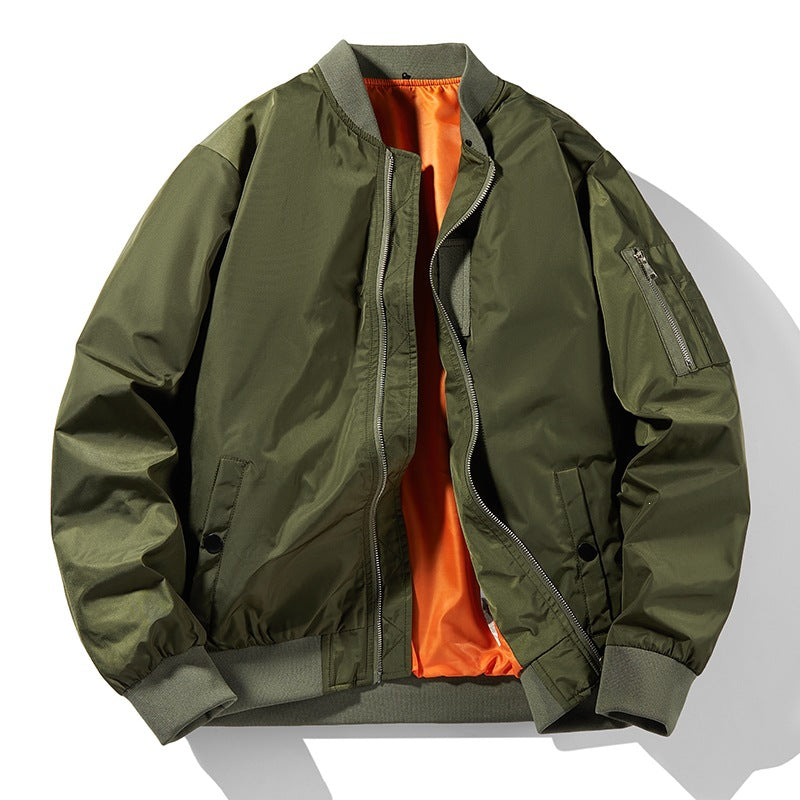 Men's bomber jacket in pilot style with contrasting inner lining, water-repellent nylon & utility arm pocket Mune Fashion