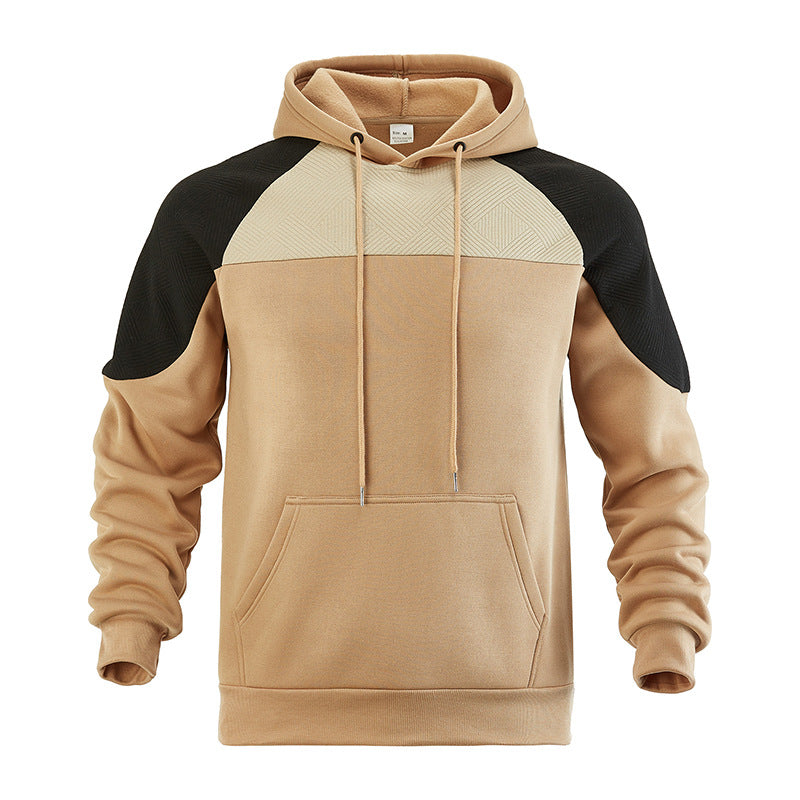 Men's hoodie with textured inserts and kangaroo pocket Mune Fashion