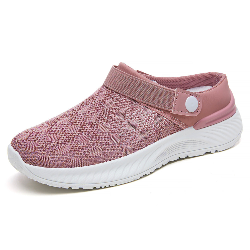 Women's breathable knit clog with adjustable heel strap and cushioned EVA platform sole Mune Fashion