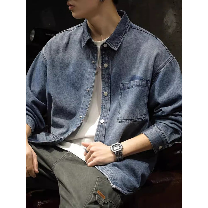 Men's Denim Shirt Jacket with Modern Details Mune Fashion